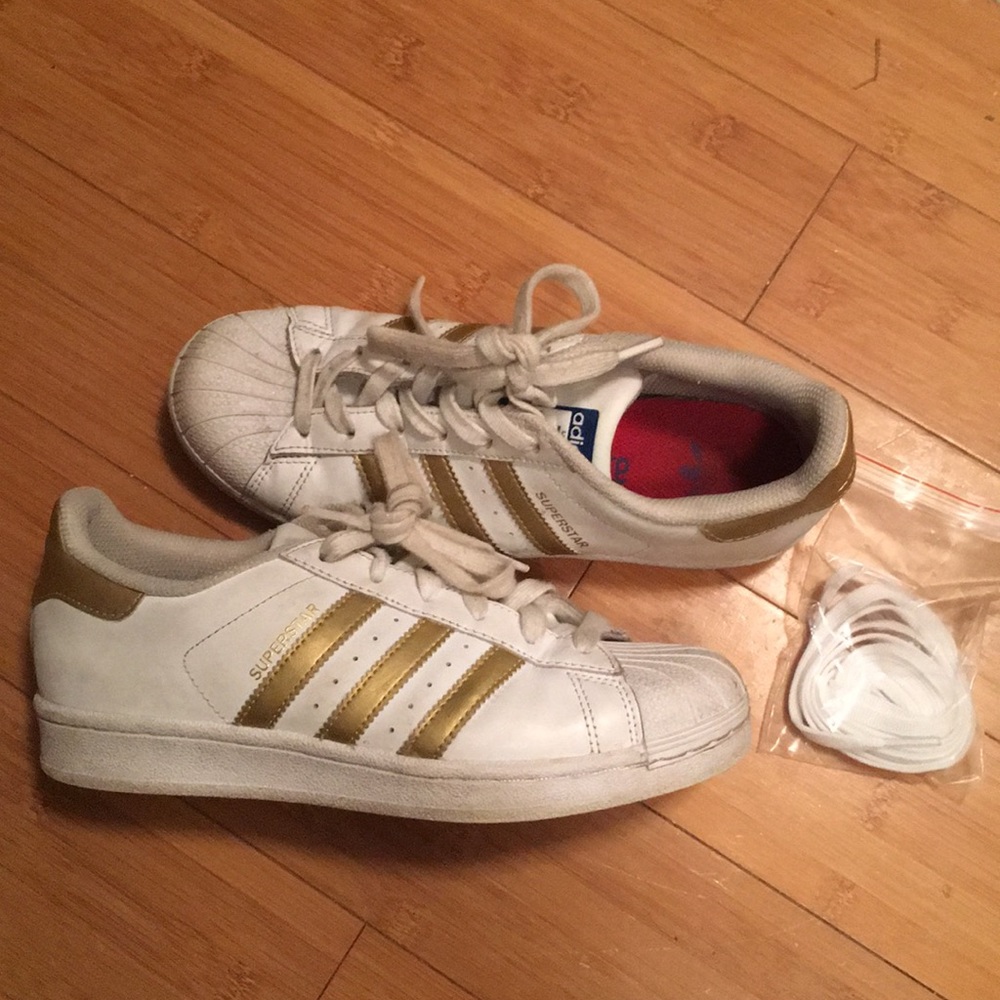 Gold Adidas Superstars